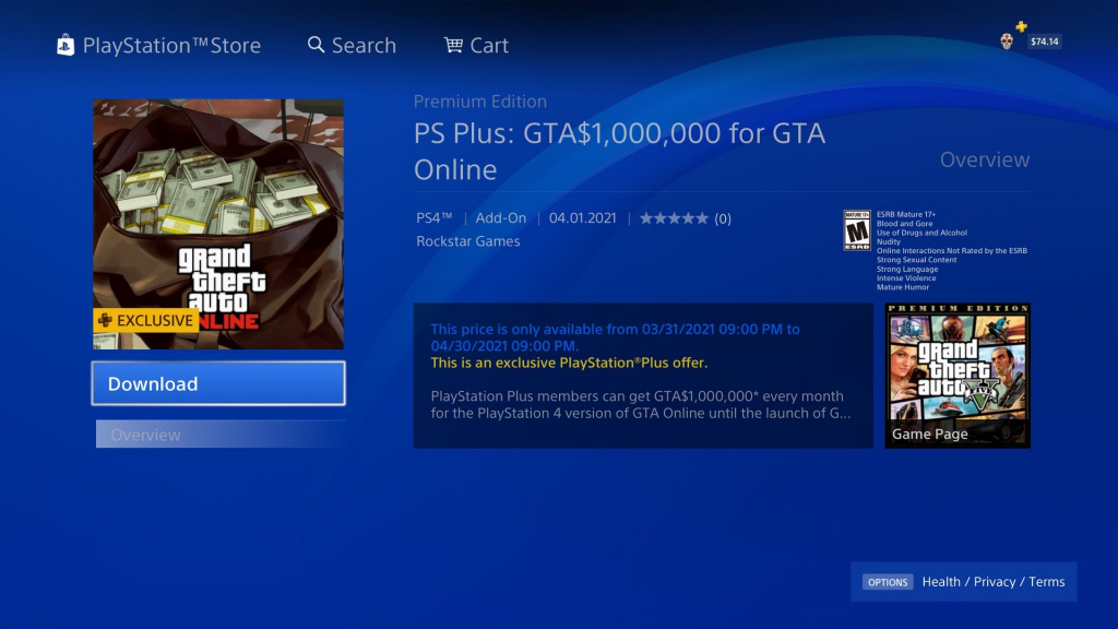 GTA Online $1 million free money with PS Plus