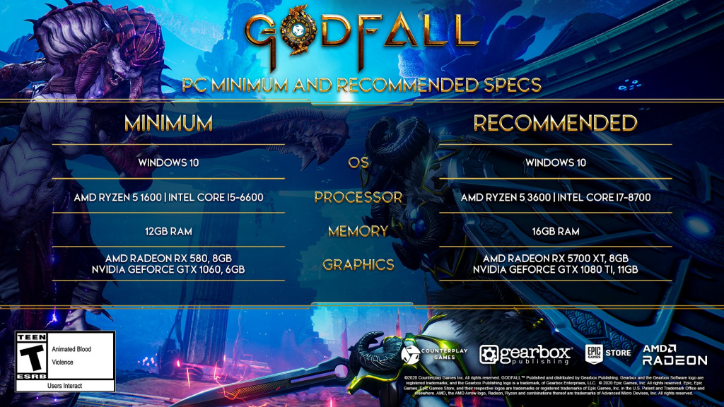 Godfall PC system requirements RX 6000 gameplay