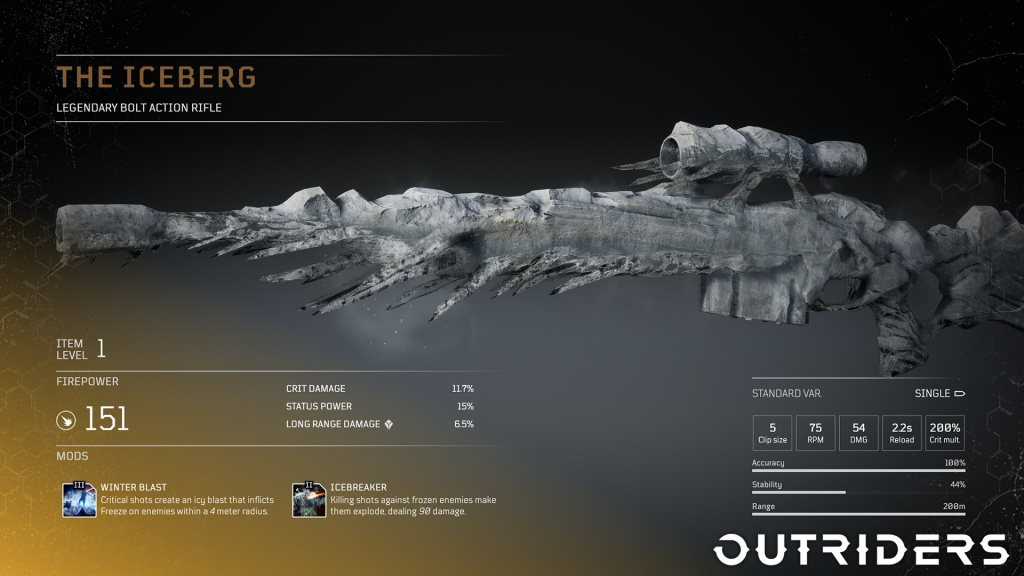 Outriders legendary weapons list guide the iceberg