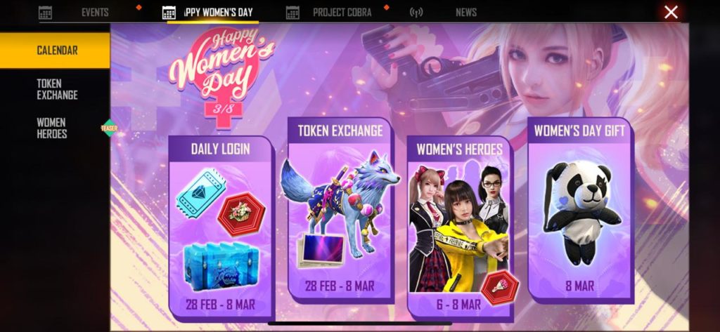 Free Fire Happy Women’s Day event