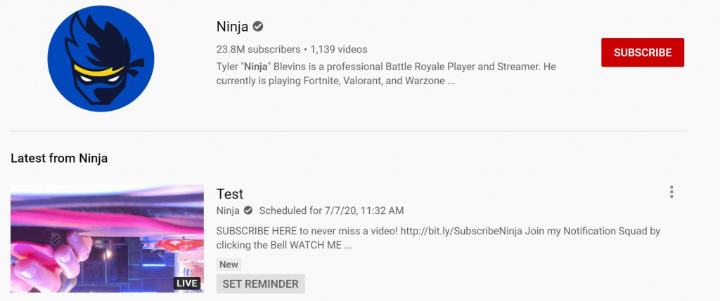 Ninja moving to YouTube deleted test stream Ninja YouTube