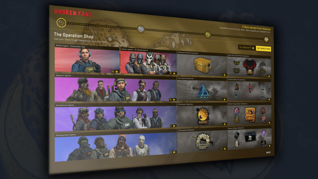 CS:GO Broken Fang Missions Week 1 rewards stars how to complete