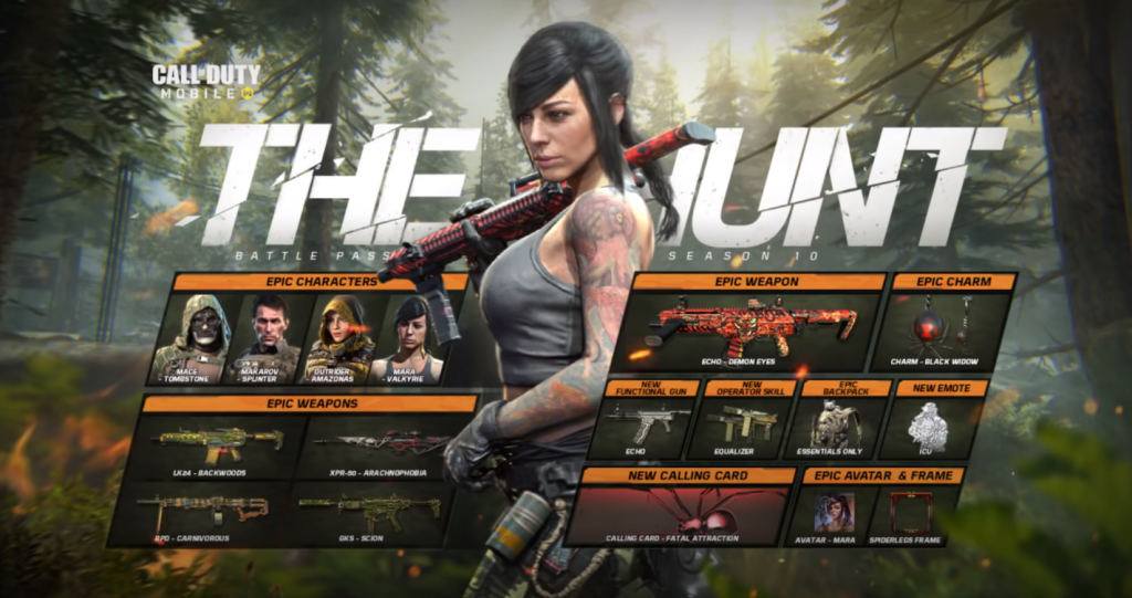 COD Mobile Season 10 The Hunt Battle Pass: All tiers, cost, weapons