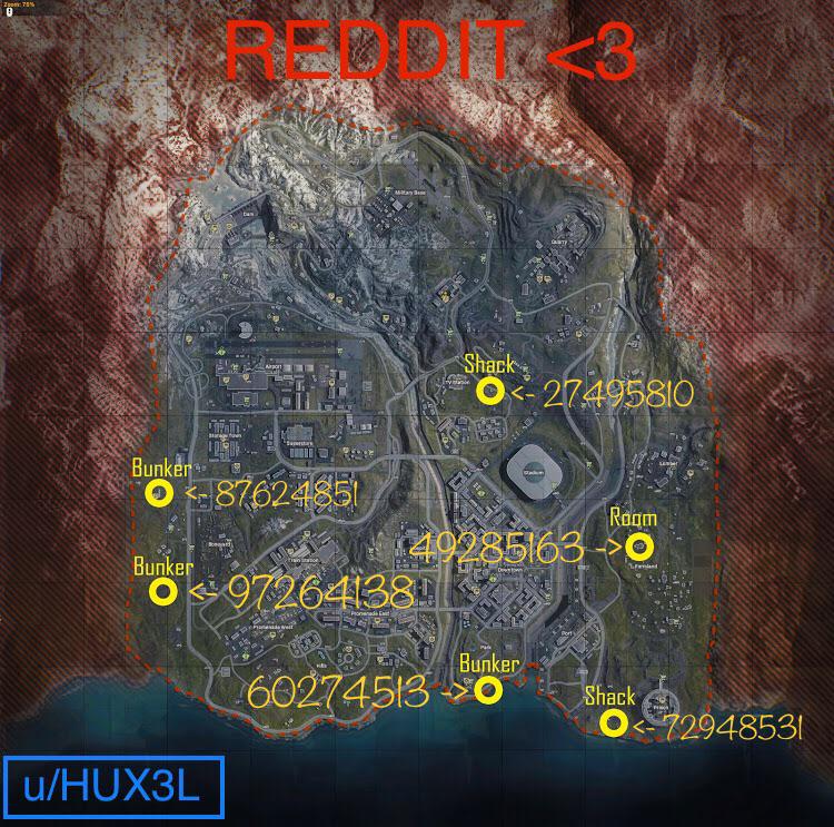 Warzone keypad locations keycodes