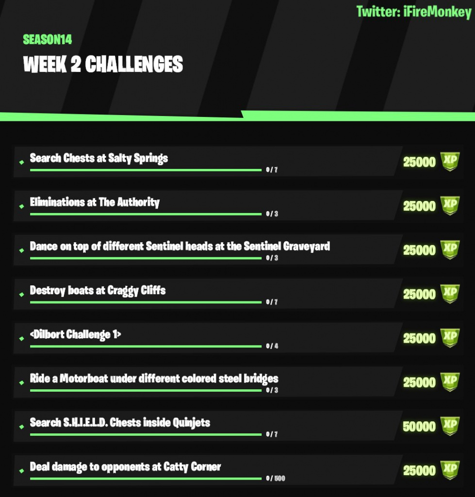 Fortnite Season 4 weekly challenges