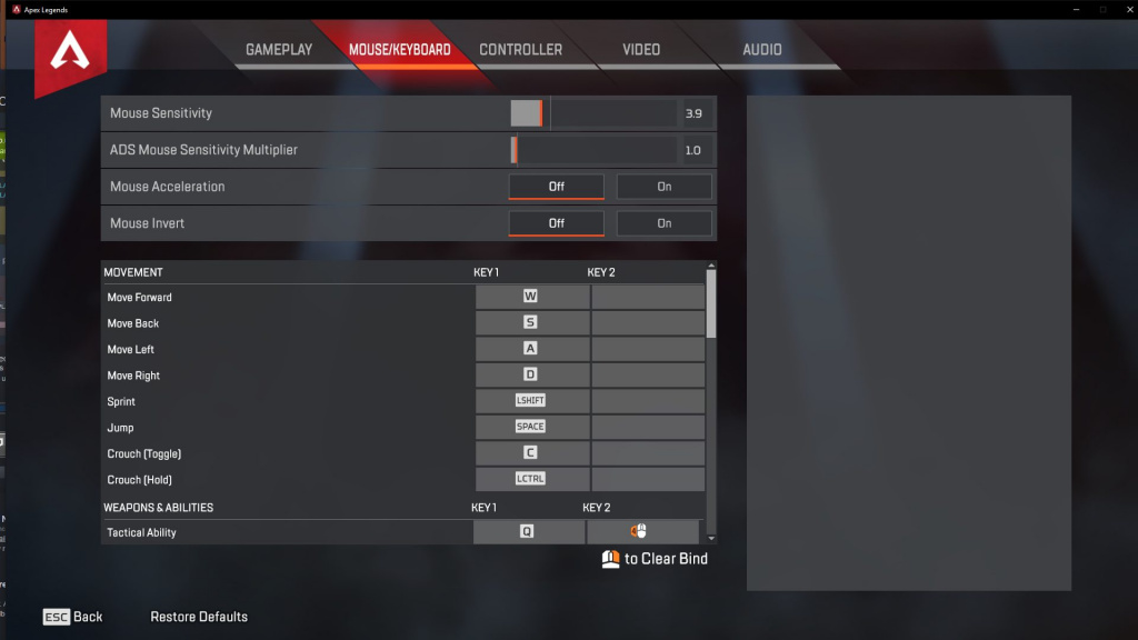Best Mouse Settings For Apex Legends Season 7 Ginx Esports Tv