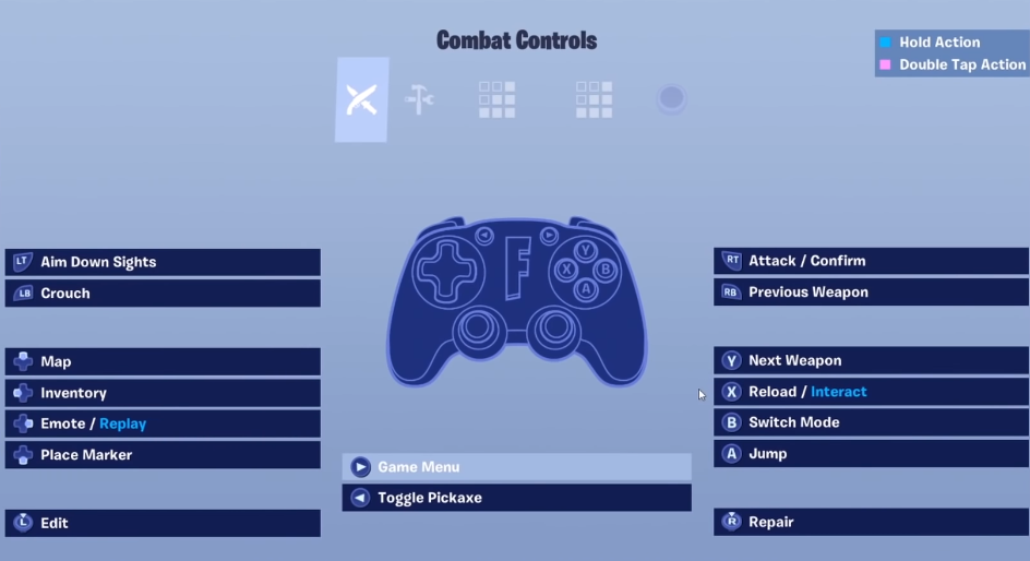 Fortnite season 5 controls custom combat controls