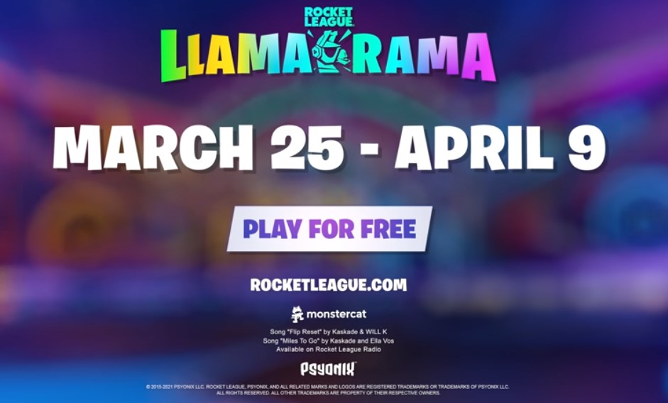 rocket league fortnite llama-rama event