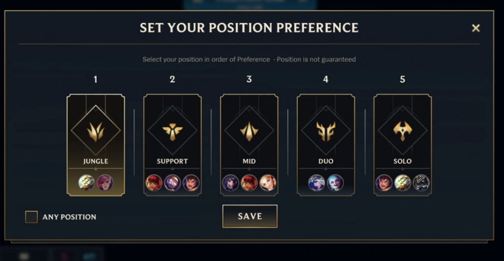 Wild Rift position preference