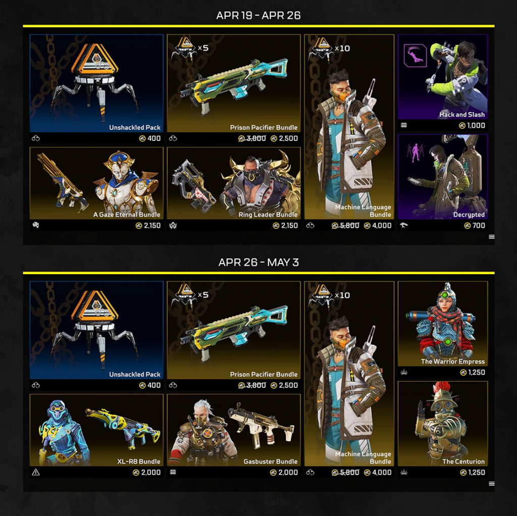 Apex Legends Unshackled event packs