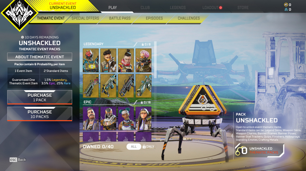 Unshackled event new items