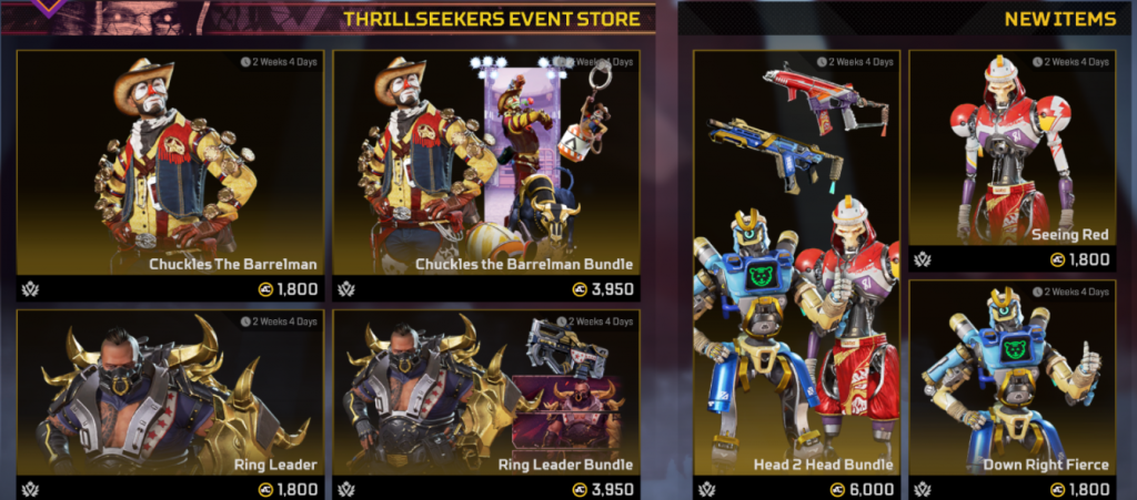 Apex Legends Thrillseekers all new skins cosmetics