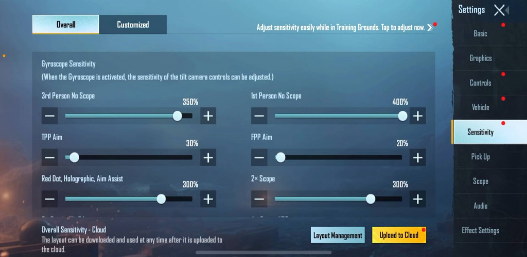 Best Battlegrounds Mobile India BGMI sensitivity settings