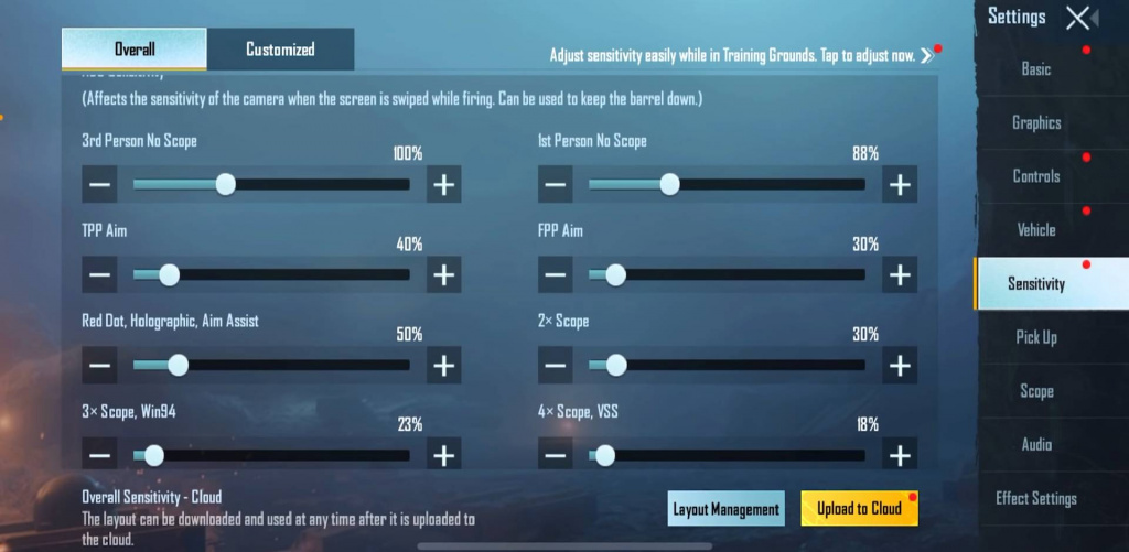 Best Battlegrounds Mobile India BGMI sensitivity settings