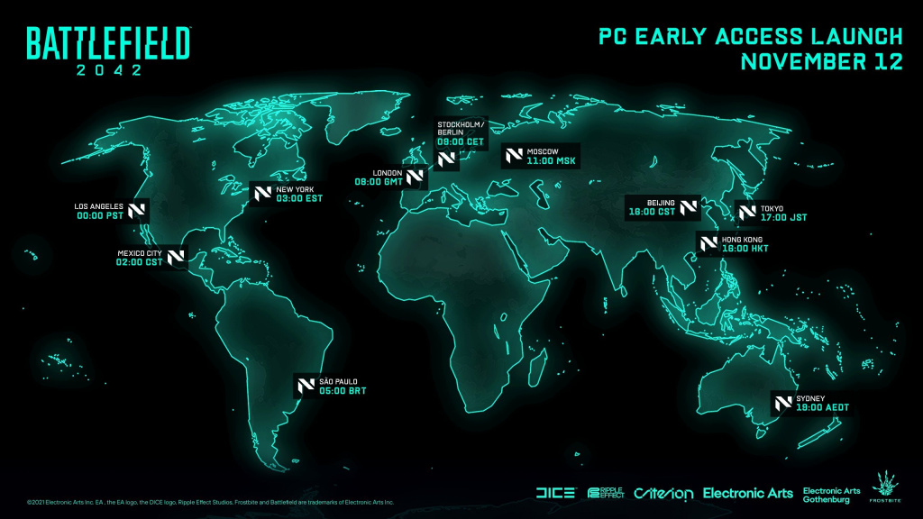 Battlefield 2042 early access release time launch