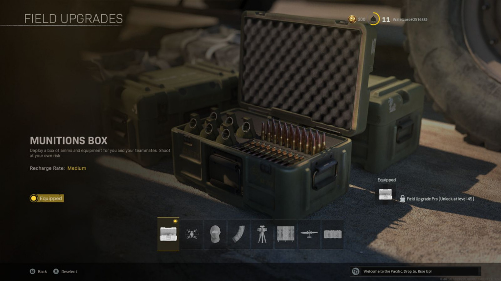COD Warzone Pacific Equipment Field Upgrades