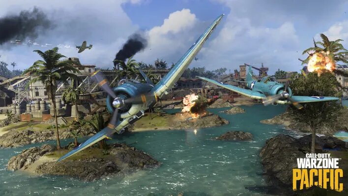 Aviones de combate de Call of Duty Warzone Caldera Pacific 