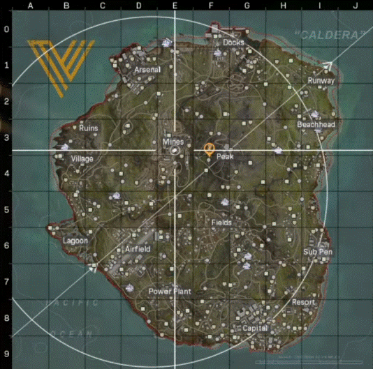 The location of Caldera's Secret Bunker.