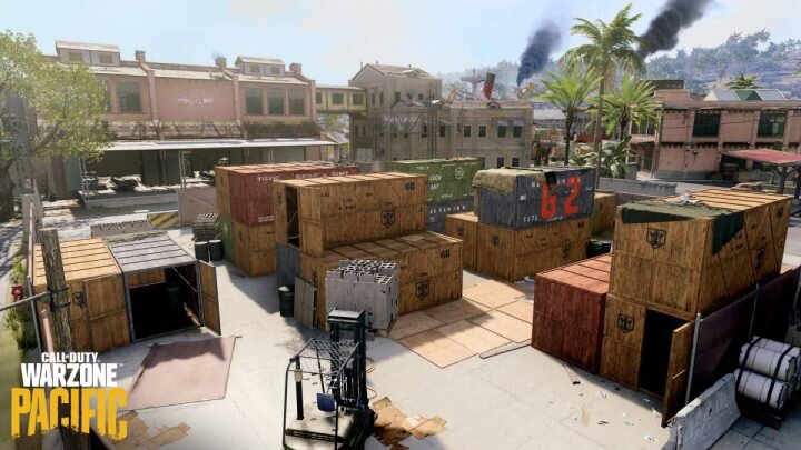 Si prefieres el combate AR, los muelles pueden ser un buen lugar para aterrizar. (Imagen: Activision)
