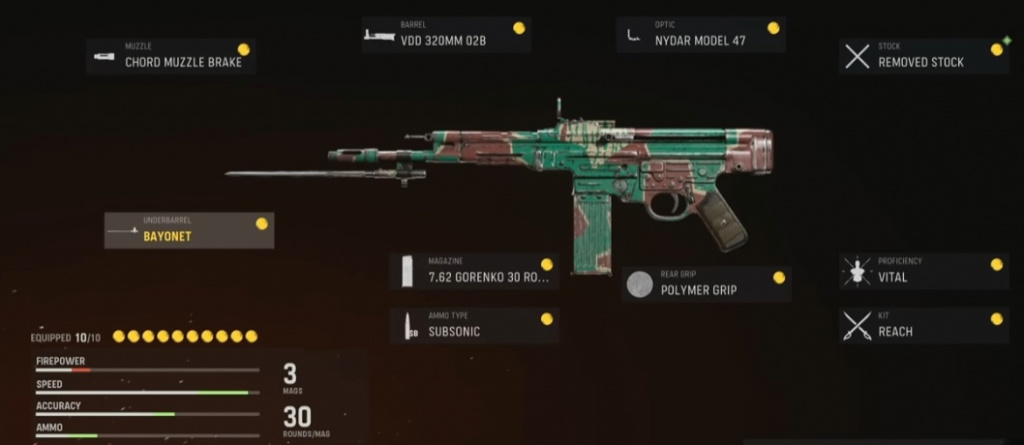 best COD Vanguard Bayonet loadout class setup overpowered build Reach kit STG44