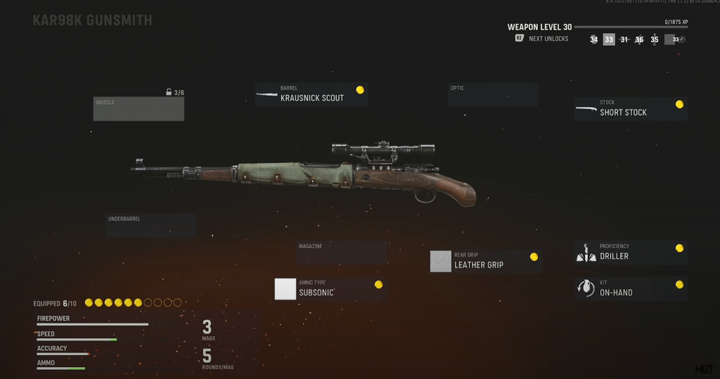 Best Kar98k gunsmith loadout for COD Vanguard beta
