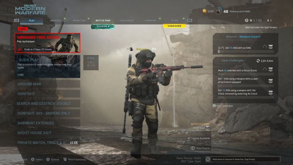 COD Vanguard Free Access Playlist