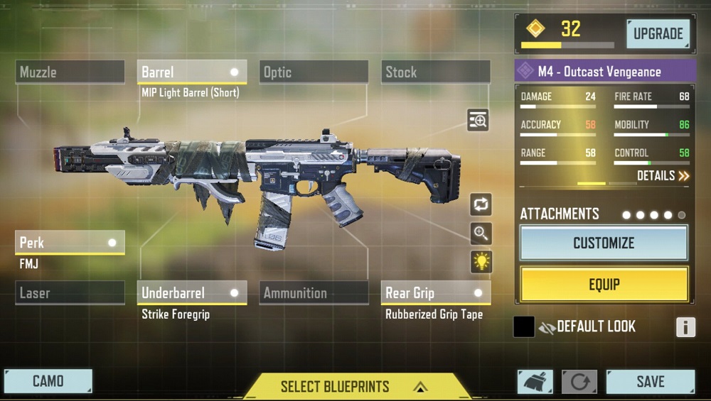 COD Mobile Season 7 weapon blueprints battle pass stats attachments Hades Shoulder Cannon QXR Prototype Omega Rytec AMR Revati M4 Outcast Vengeance