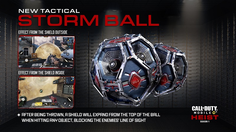 Storm Ball cod mobile cómo desbloquear el pase de batalla heist temporada 1 efectos jugabilidad 