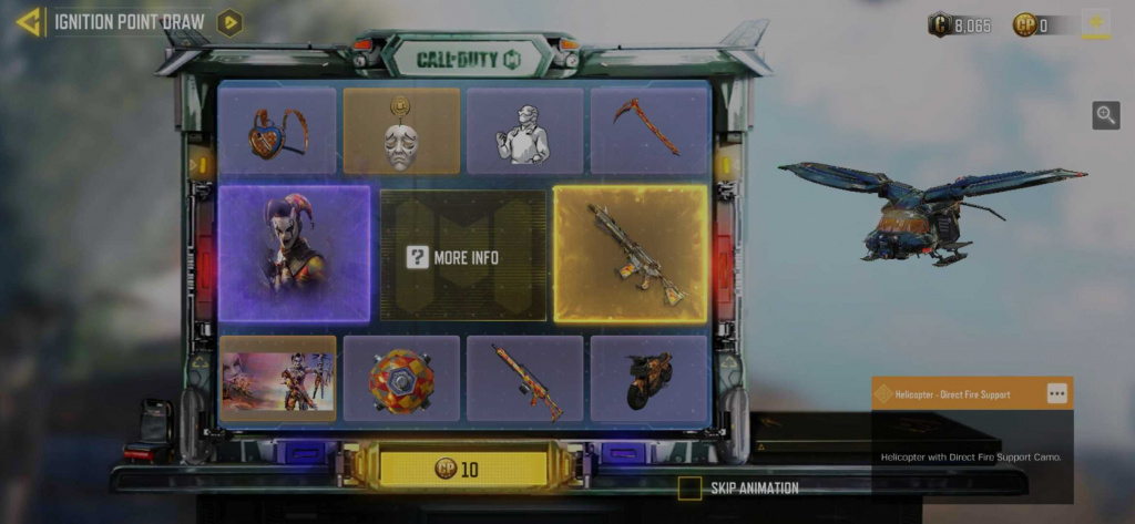 COD Mobile Ignition Point Draw Get Helicopter - Direct Fire Support, Blackjack 