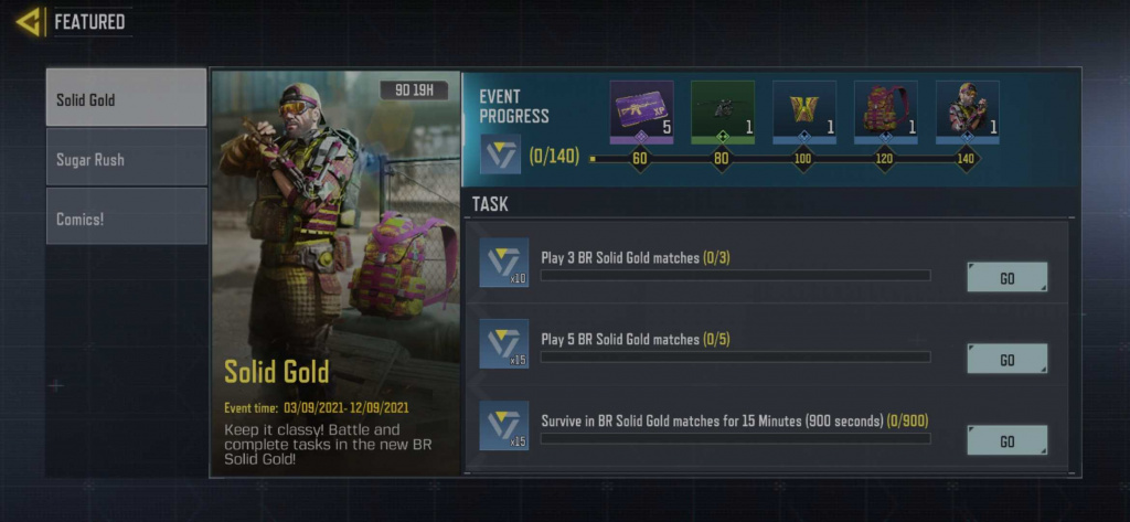 COD Mobile Solid Gold event