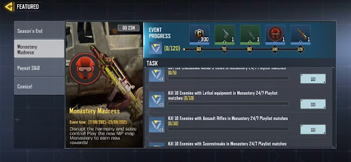 Cod Mobile Monastery madness quests