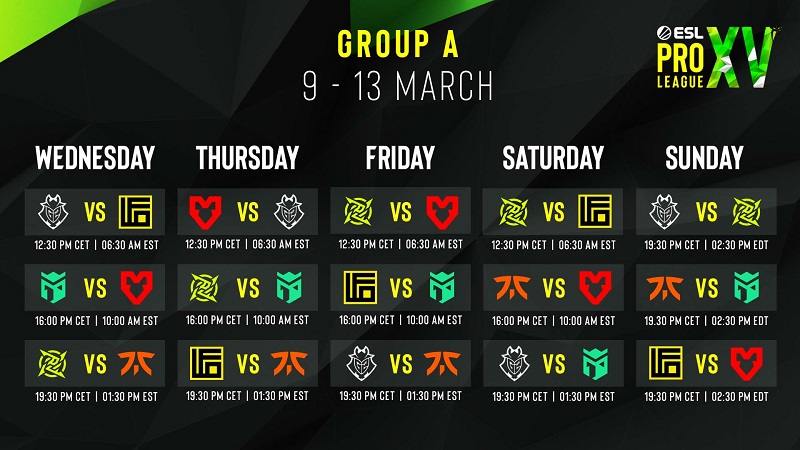 ESL Pro League Season 15 how to watch schedule teams format prize pool gambit virtus pro Russian Ukraine Na'Vi banned