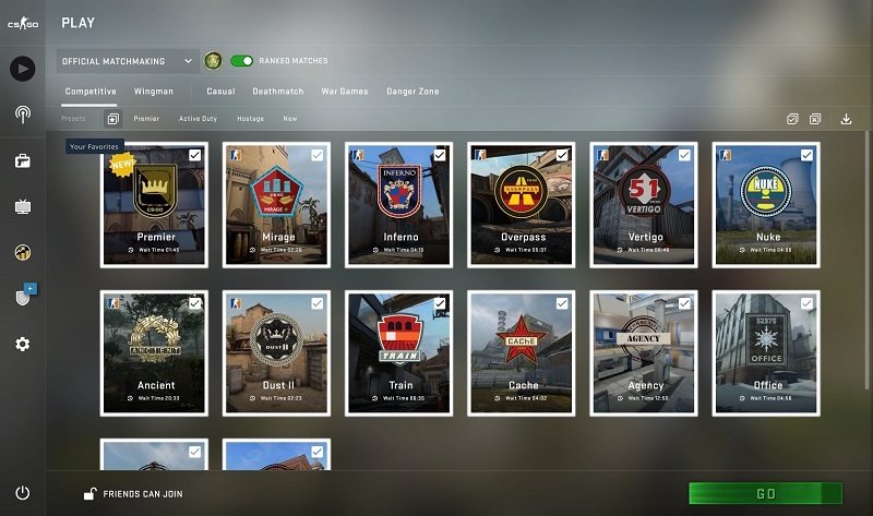 CS:GO Competitive matchmaking presets maps guidelines official servers fair play valve