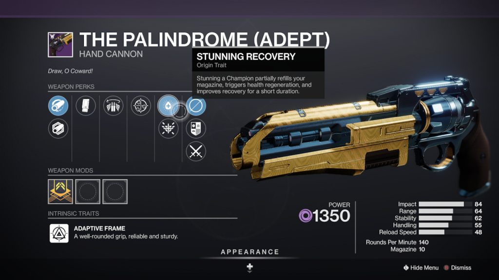 How to get The Palindrome Hand Cannon in Destiny 2 GINX Esports TV