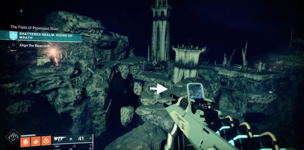 Players need to align the first two beacons before activating the field of strife. (Picture: Bungie)