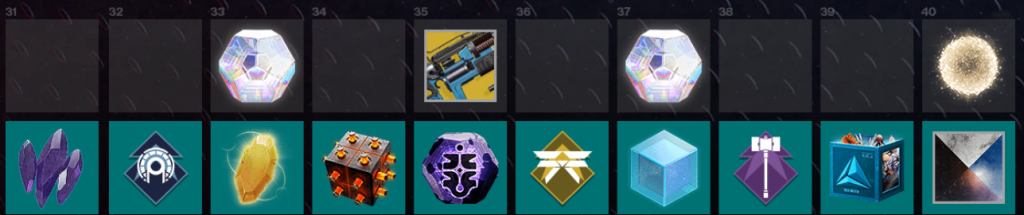 Season of the Risen season pass tiers 31-40. (Picture: Bungie)
