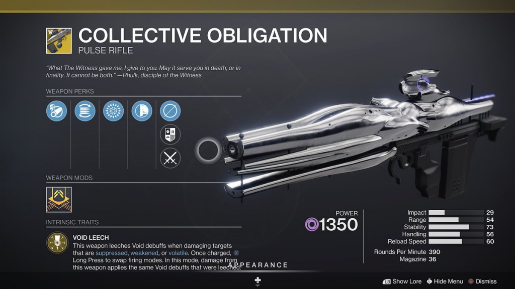 collective obligation pulse rifle
