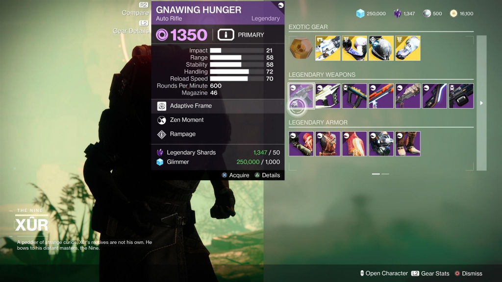 xur legendary weapons destiny 2