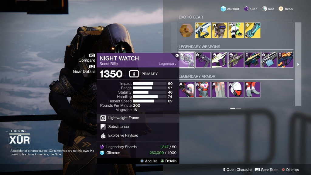 xur legendary weapons destiny 2