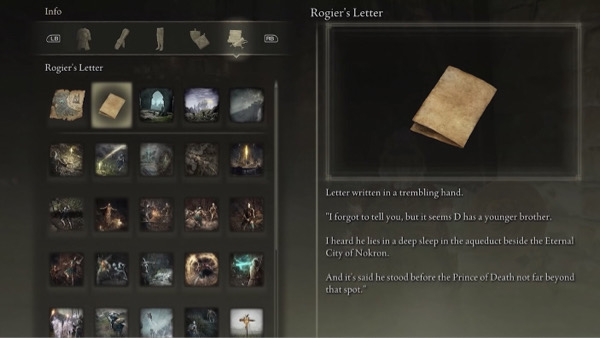 elden ring guide d's brother darian rogier's letter roundtable hold