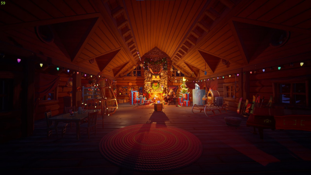 Players can unlock presents at the Winterfest lodge. ( Picture: Epic Games)