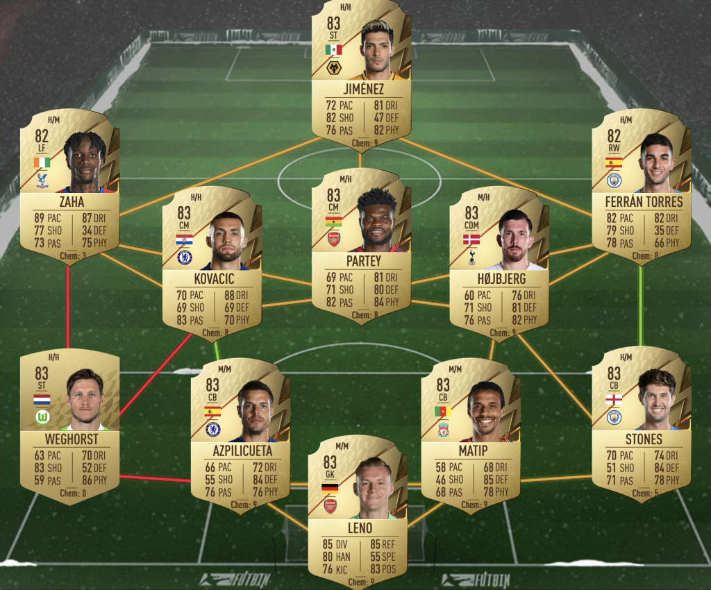 FIFA 22 Benrahma Headliners SBC Premier League solution squad