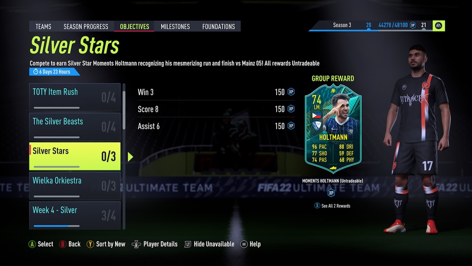 FIFA 22 Gerrit Holtmann Silver Stars Objectives Challenges