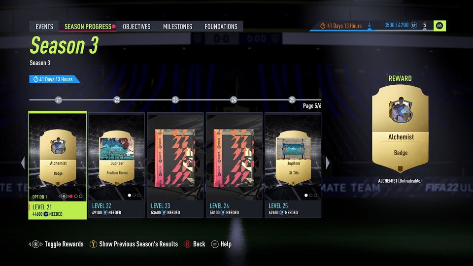 FIFA 22 Season 3 Storyline rewards levels 21-25