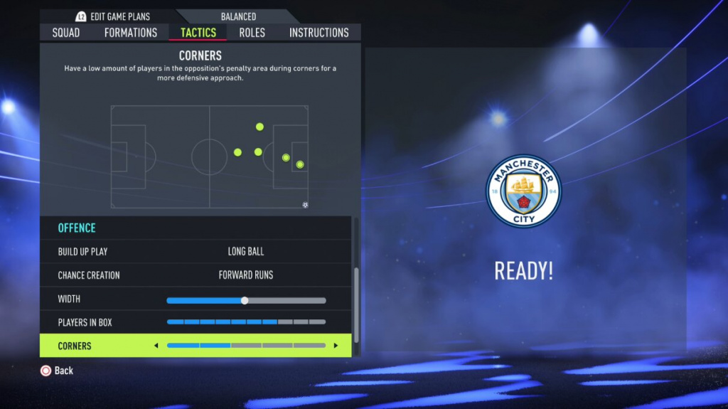 FIFA 22 Build Up Play and Chance Creation Menu second version 