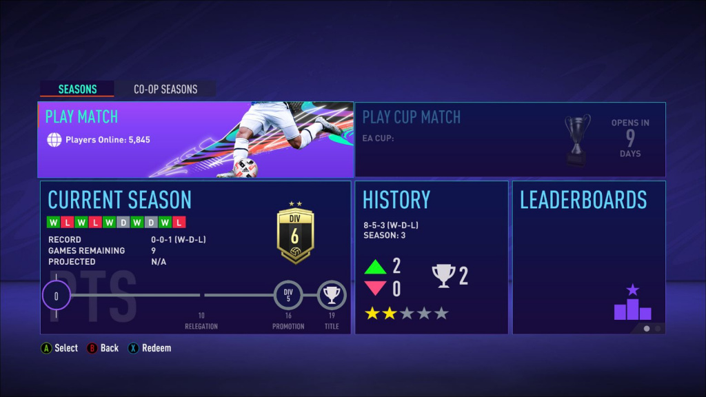 Online Seasons FIFA21