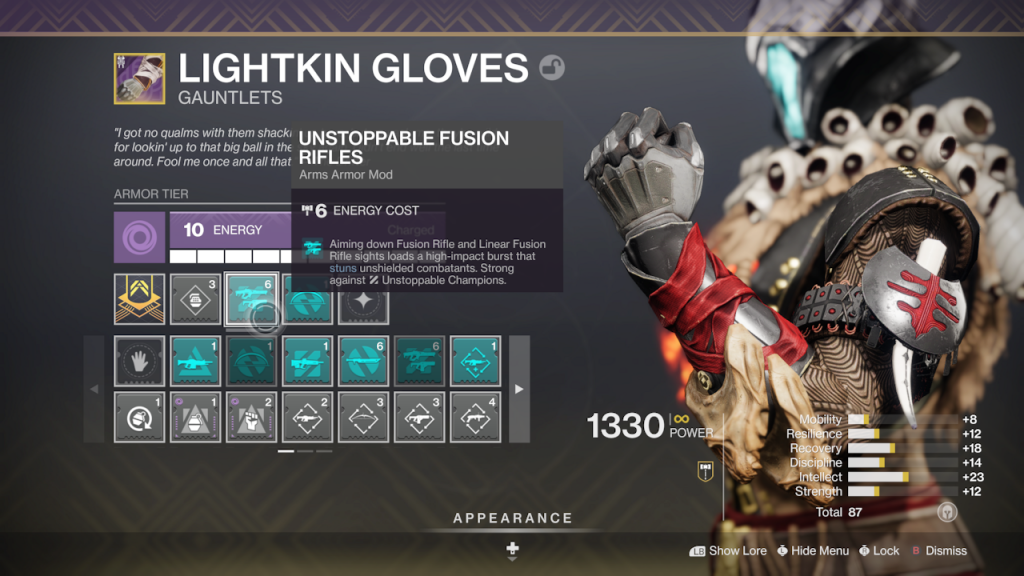 equipping champion mods