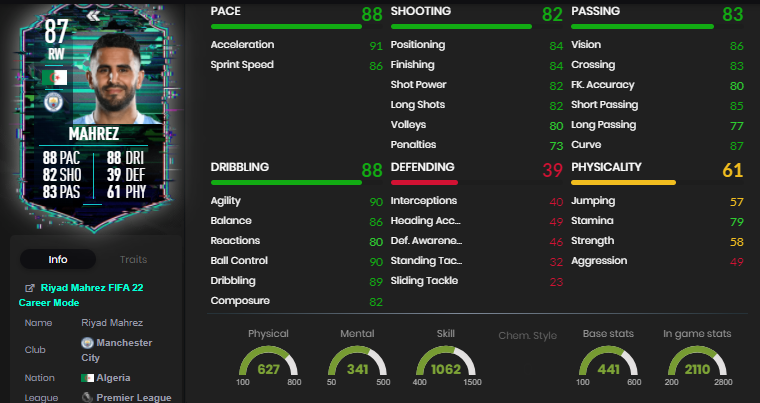 riyad mahrez flashback stats