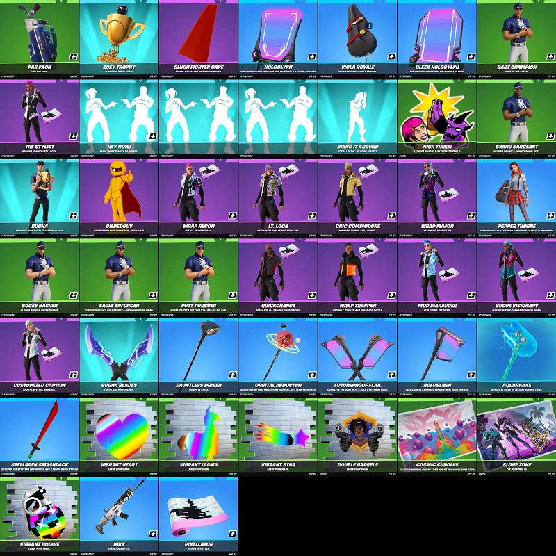 Fortnite v17.20 update leaked cosmetics bundles items wraps skins