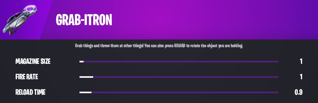 Fortnite Grab-Itron gun weapon how to get use location loot stats